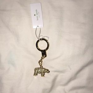 Kate Spade Polar Bear Crystal Gold Keychain Fob